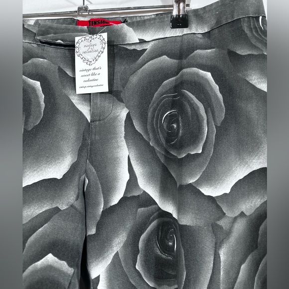 Y2K Rose Printed Jeans Stretchy XL / 10-12 Tension - Picture 5 of 8